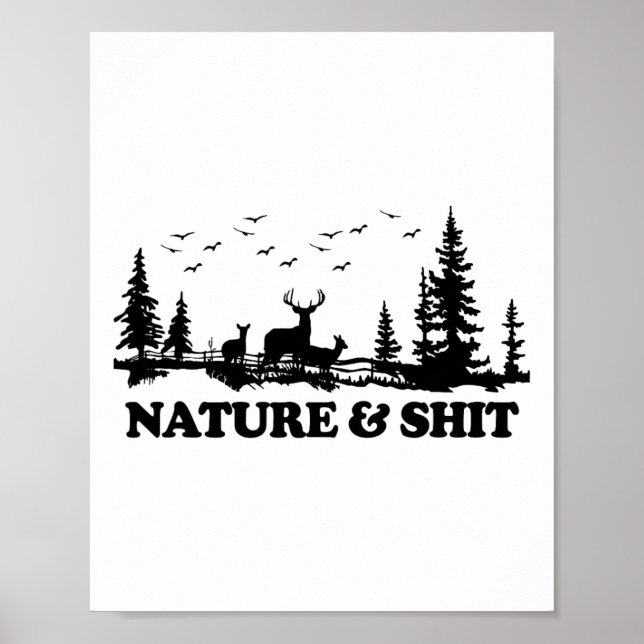Affiche Nature et cabane de lac de camping drôle randonnée (Devant)