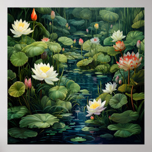 Affiche Nature Lotus Water Lily Pond Paysage