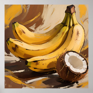 Affiche Nature morte aux bananes et coco