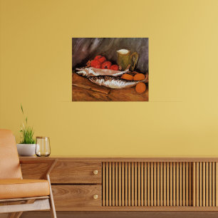 Affiche Nature morte aux maquereaux, citrons, tomates,