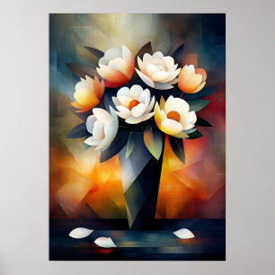 Affiche Nature morte aux pivoines - Chef-d'œuvre cubiste i