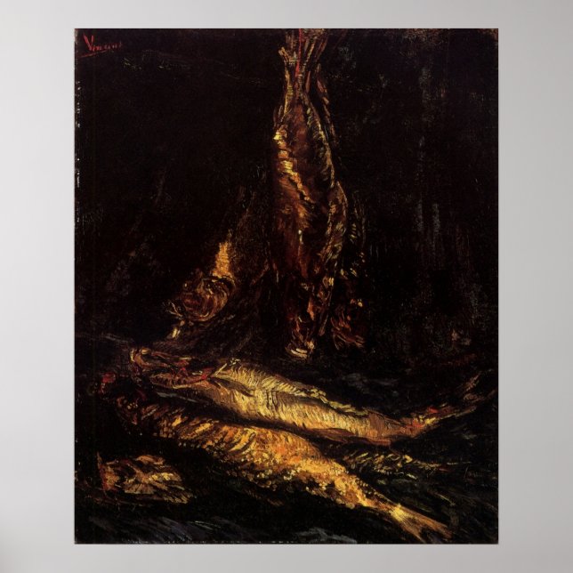 Affiche Nature morte avec bloaters par Vincent van Gogh (Devant)