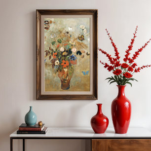 Affiche Nature morte avec des fleurs par Odilon Redon. 