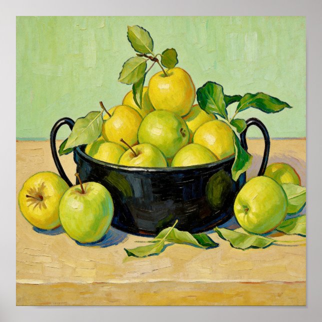 Affiche Nature morte avec des pommes d'après Van Gogh (Devant)
