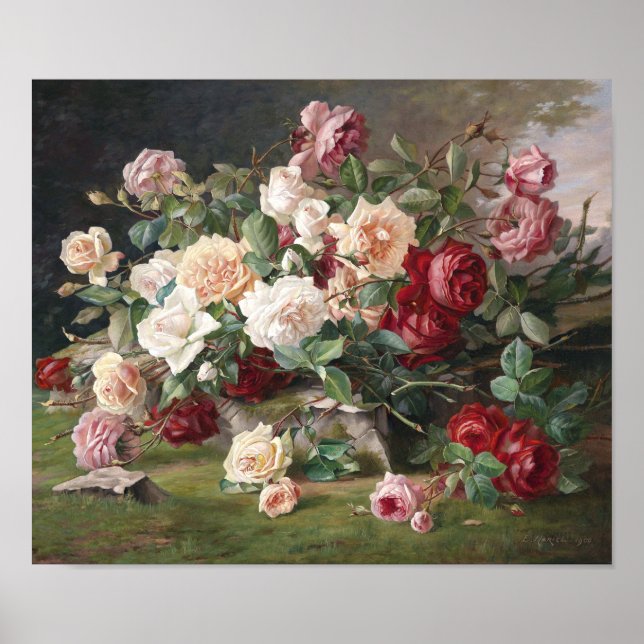 Affiche Nature morte avec des roses (Devant)