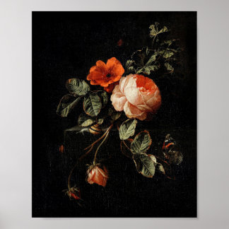 Affiche Nature morte avec des roses par Elias van den Broe