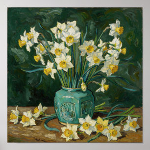 Affiche Nature morte avec jonquilles d'après Van Gogh