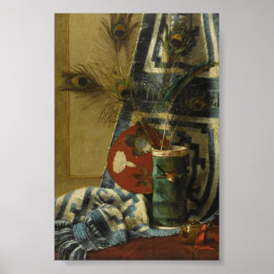 Affiche Nature morte avec plumes de paon