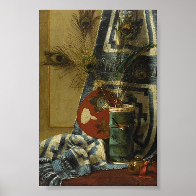 Affiche Nature morte avec plumes de paon (Devant)