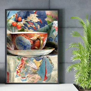 Affiche Nature morte avec tasse de thé par Samuel Colman