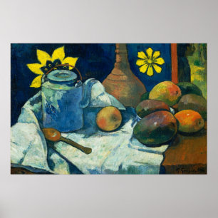 Affiche Nature morte avec théière et fruits, Paul Gauguin