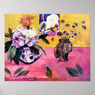 Affiche Nature morte avec vase en forme de tête Paul Gau