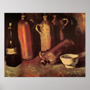 Affiche Nature morte de 4 bouteilles de pierre par Vincent