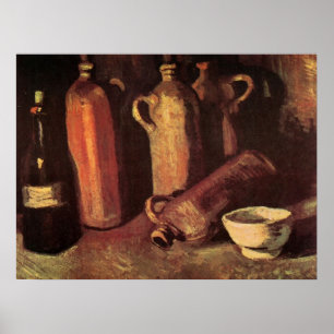 Affiche Nature morte de 4 bouteilles de pierre par Vincent