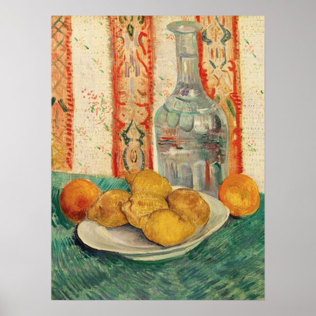 Affiche Nature morte de citrons et carafe de Van Gogh (Devant)