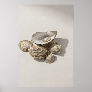 Affiche Nature morte de coquille d'huître avec perle