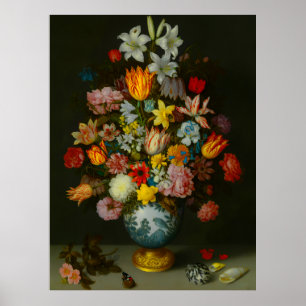 Affiche Nature morte de fleurs dans un vase Wan-Li 