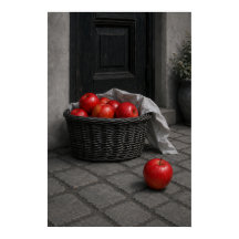 Nature morte de pommes rouges rustiques dans un pa