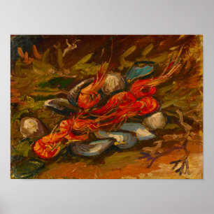 Affiche Nature morte de Van Gogh Crevettes et autres moule