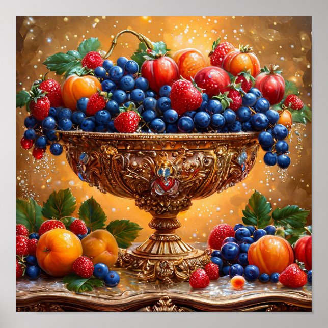Affiche Nature morte Peinture à l'huile classique sur toil (Devant)