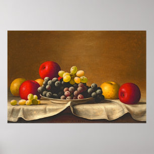 Affiche Nature morte, Pommes, Raisins, Barton Stone Hays