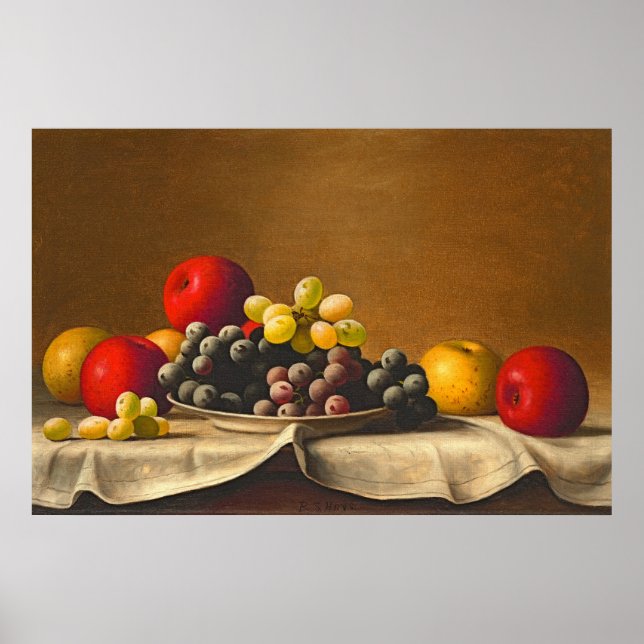 Affiche Nature morte, Pommes, Raisins, Barton Stone Hays (Devant)