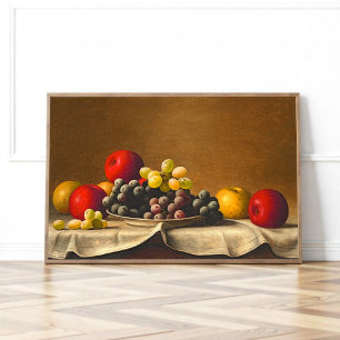 Affiche Nature morte, Pommes, Raisins, Barton Stone Hays