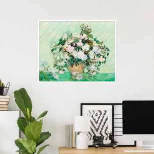 Affiche Nature morte Roses dans un vase par Vincent van Go