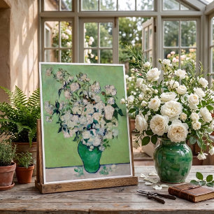 Affiche Nature morte Roses dans un vase par Vincent van Go