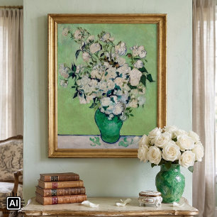 Affiche Nature morte Roses dans un vase par Vincent van Go