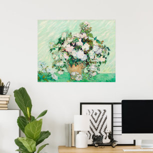 Affiche Nature morte Roses dans un vase par Vincent van Go