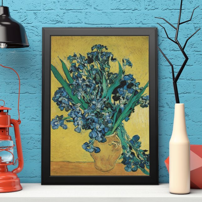 Affiche Nature morte Vase aux iris de Vincent van Gogh (Créateur téléchargé)