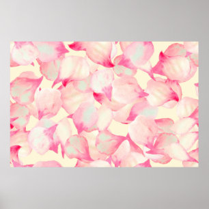 Affiche Nature rose Fleur. Aquarelle Noire Nature. Red