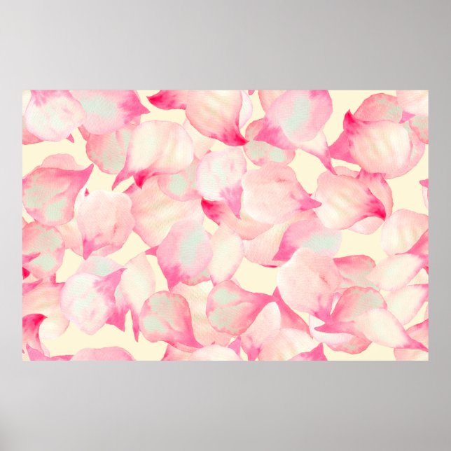 Affiche Nature rose Fleur. Aquarelle Noire Nature. Red (Devant)