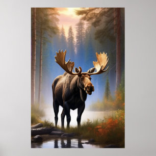 Affiche *~* Nature STREAM AP49 MOOSE Forest
