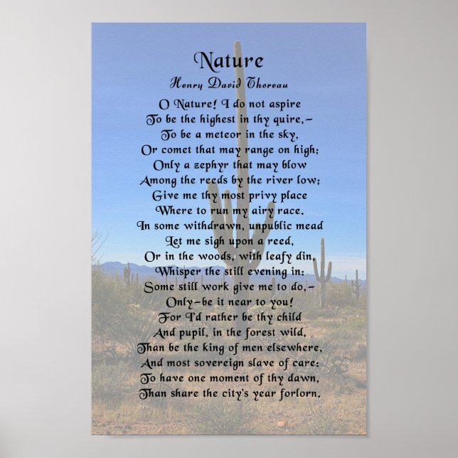 Affiche Nature, Thoreau (Devant)