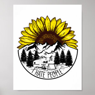 Affiche Nature Tournesol Camping Amusant Extérieur Je déte
