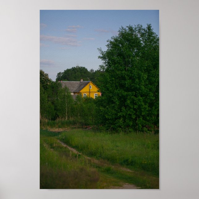 Affiche Nature Village rural Paysage Biélorussie (Devant)