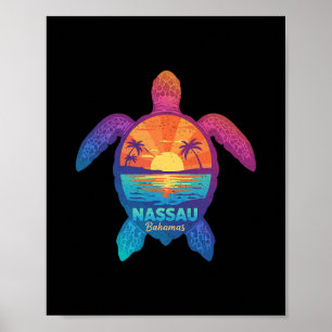 Affiche Nau Hamas Tie Dye Tortue de mer Hamas Vacances à l