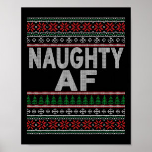 Affiche Naughty Af Vilain Chandail De Noël S Pour Couples