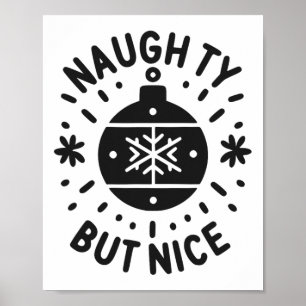 Affiche Naughty But Nice Funny Humour de Noël 1