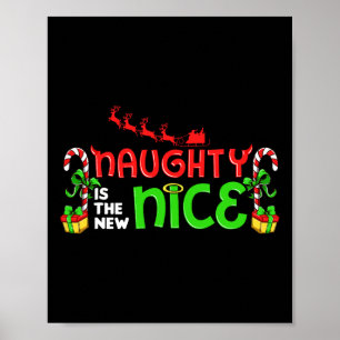 Affiche Naughty Est Le Nouveau Nice Noël Père Noël Naughty