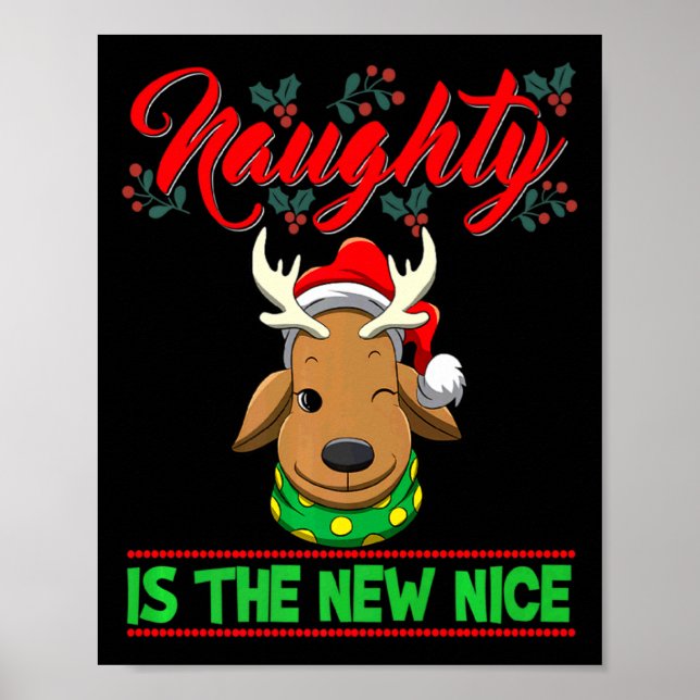 Affiche Naughty Is The New Nice Christmas Santa Xmas Premi (Devant)