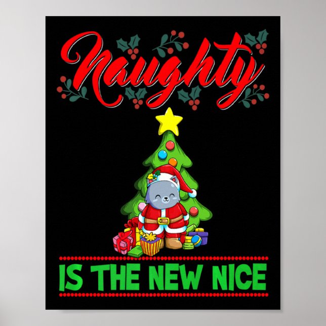 Affiche Naughty Is The New Nice Christmas Santa Xmas Premi (Devant)