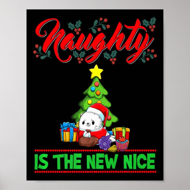 Affiche Naughty Is The New Nice Christmas Santa Xmas Premi (Devant)