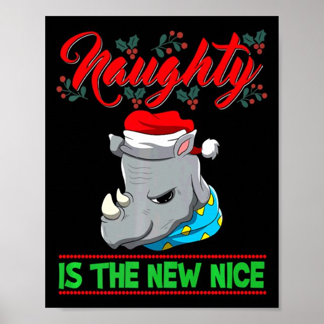 Affiche Naughty Is The New Nice Christmas Santa Xmas Premi (Devant)