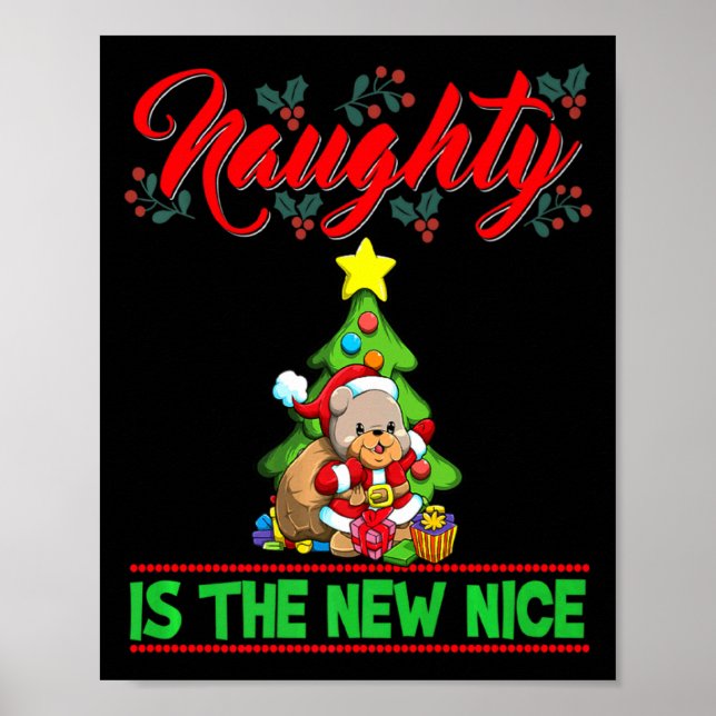 Affiche Naughty Is The New Nice Christmas Santa Xmas Premi (Devant)