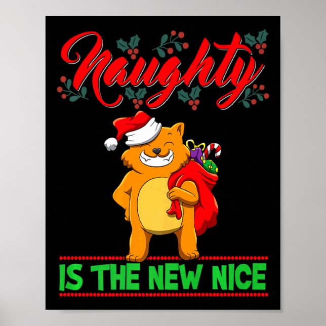 Affiche Naughty Is The New Nice Christmas Santa Xmas Premi (Devant)