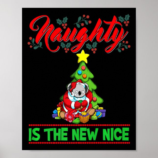 Affiche Naughty Is The New Nice Christmas Santa Xmas Premi (Devant)
