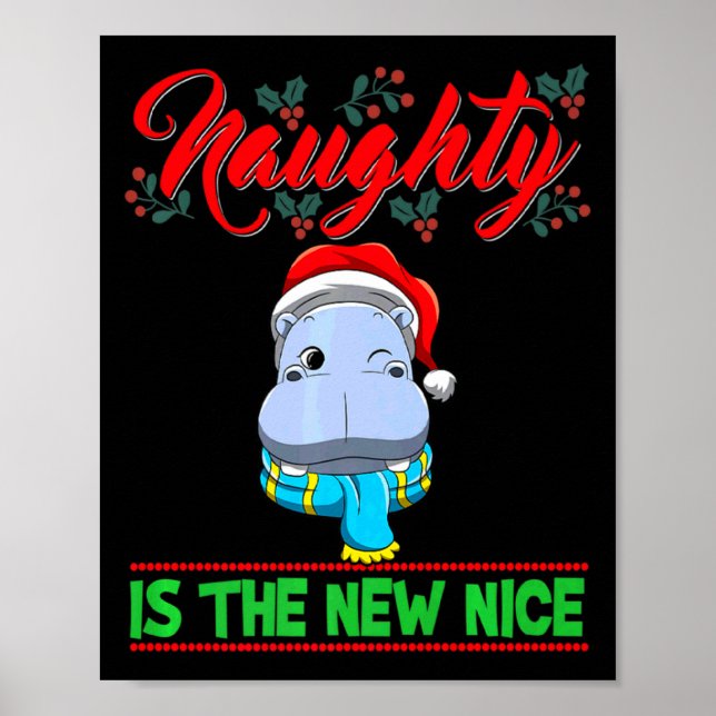 Affiche Naughty Is The New Nice Christmas Santa Xmas Premi (Devant)